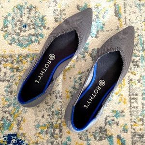 Grey Rothy’s “The Point” flat, size 10